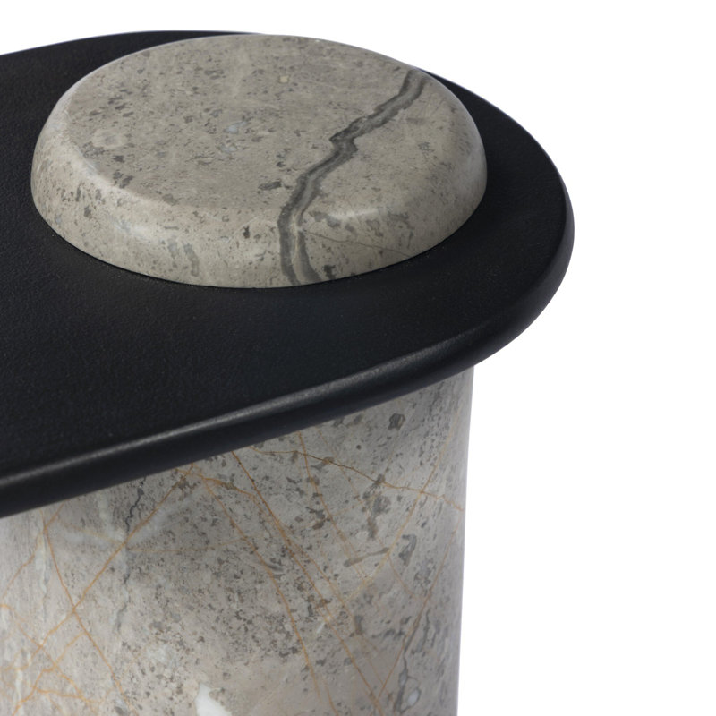 Raz End Table-Grey Layered Marble