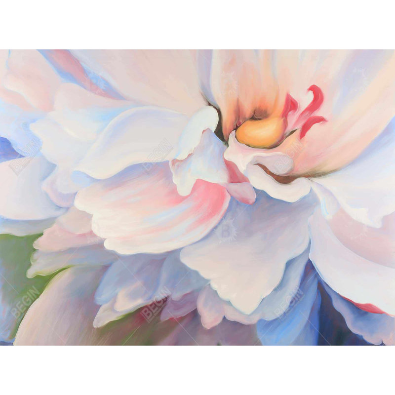 Fleur de couleur pastel - Toile contemporaine pour décoration de salon