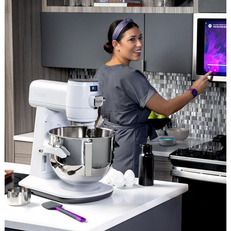 GE Profile Smart Mixer with Auto Sense, Stone White