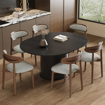  7‑Piece Dining Set with Built‑In Storage Extendable Table and 6 Chairs