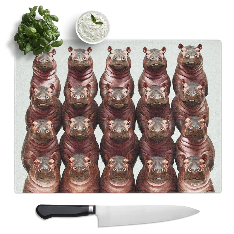 Hippos Vol.2  Glass Chopping Board