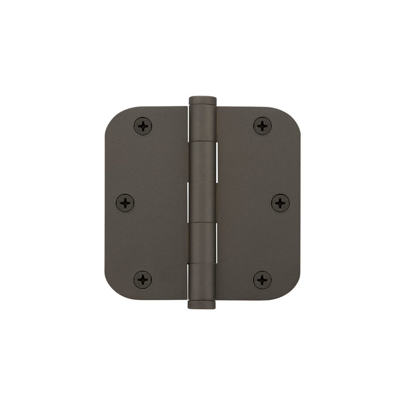3.5'' x 3.5'' Brass Butt Bearing Hinge, Titanium Gray