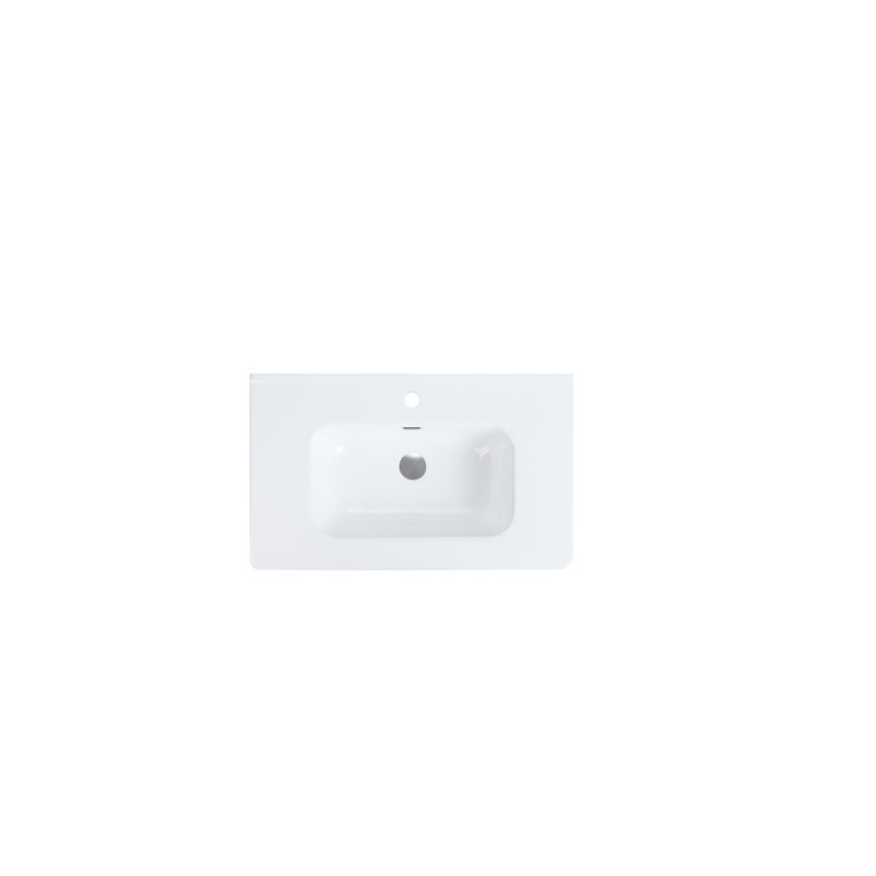 Exquisite Glossy White Ceramic Sink - Integrated, Surface -Grade To Flooding