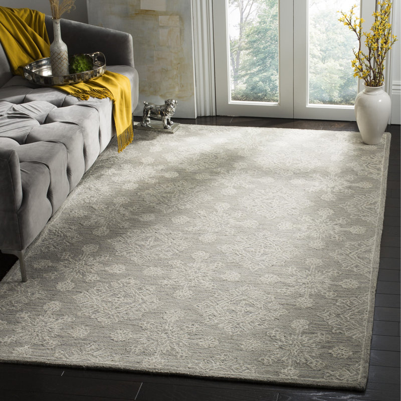 Tapis géométrique en laine touffeté à la main Aerick, Rectangle 5 pi x 8 pi