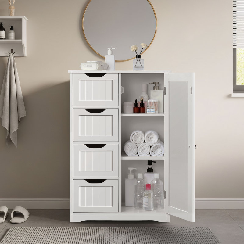 Modern Freestanding Bathroom Cabinet, White