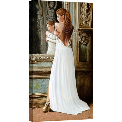 At The Mirror by John Silver - Wrapped Canvas Painting