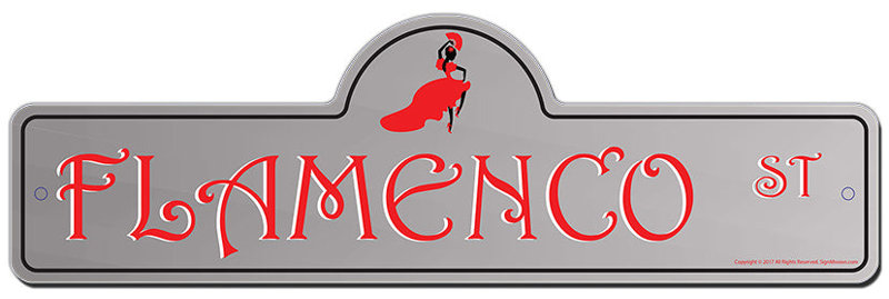 Plaque de rue flamenco en plastique robuste 6 po x 18 po