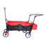 Chariot portatif d'extérieur pliable - Chariot utilitaire robuste avec cadre arrière et capacité de charge de 68 kg (noir + frein d'urgence en tissu rouge 600d)