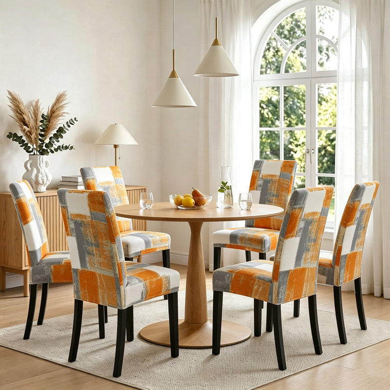 Housses de chaises, housses de chaises de salle à manger extensibles, lavables et lavables, Dark Blue/Gray/White
