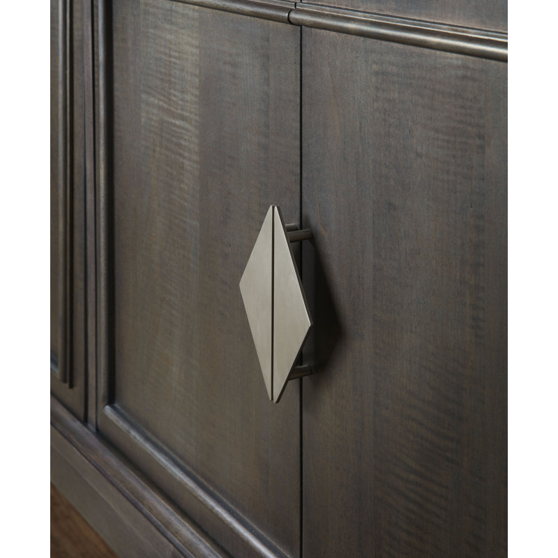 Heritage Dark Gray Figured Sycamore Veneer 4-Door Server