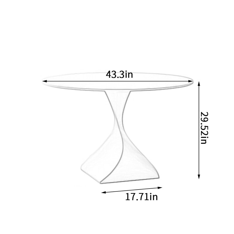Colleene, 29.52"H x 43.3"L x 43.3"W, White