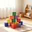 Ensemble de 12 blocs de construction en mousse souple, empilables et jeux pour enfants - Jouets d'apprentissage conformes pour les tout-petits, les bébés et les enfants d'âge préscolaire