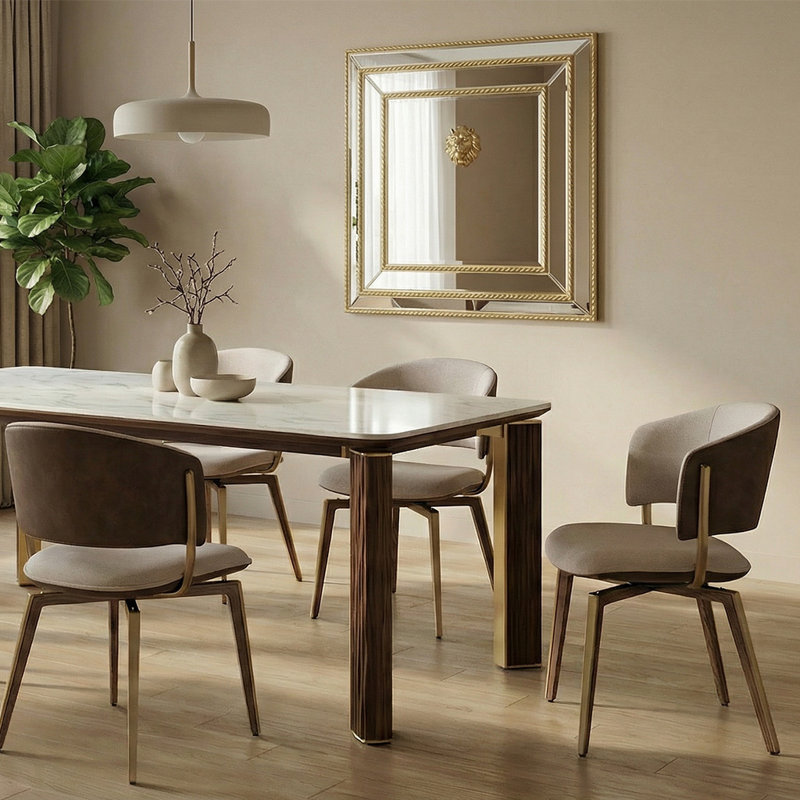 Metal Base Dining Table