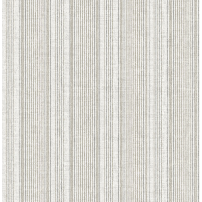 Ayanna Light Green Striped Wallpaper, White