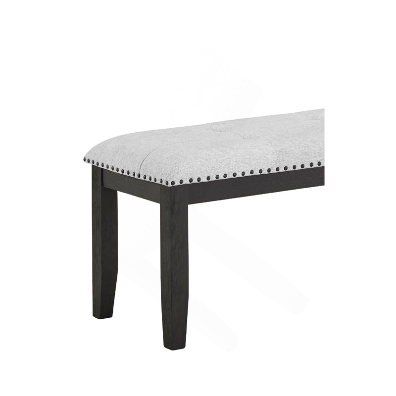 Banc de salle à manger rembourré gris clair 1pc