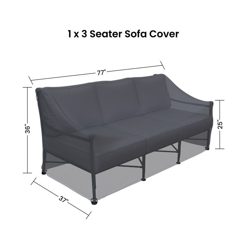 Housse pour canapé de patio droite en fer de 76 po de large Lucier
