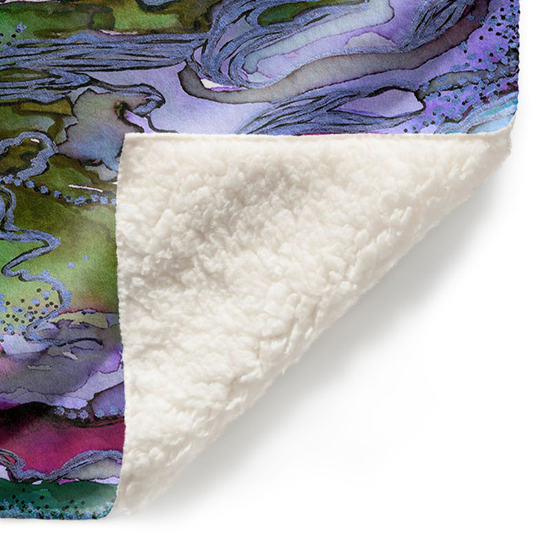 Couverture en sherpa bleu doux bohemia iii, l 51 po x L 60 po