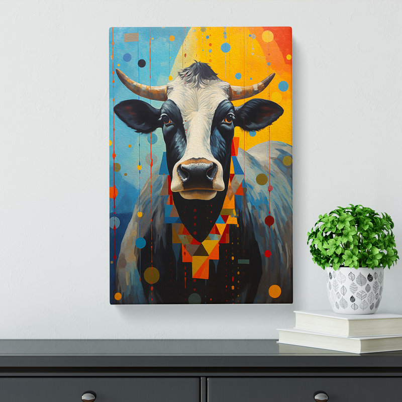 Cow Conceptual - Print on Canvas, 76cm H x 50cm W x 3cm D