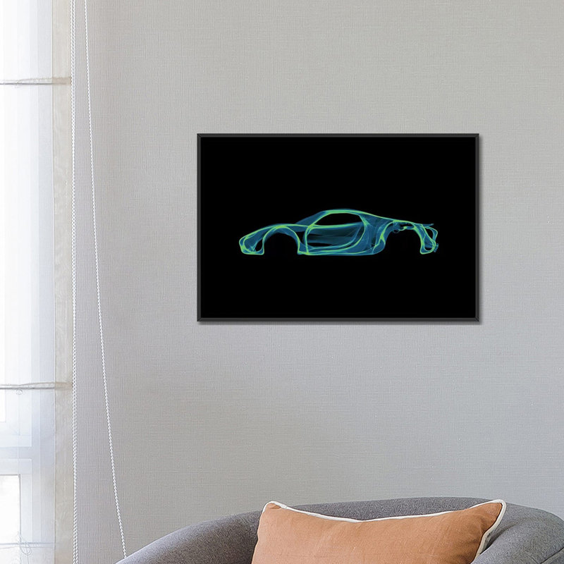 Reproduction d'art graphique sur toile, H 18 po x l 26 po x P 1,5 po, Toile avec cadre noir, Pas de tapis