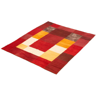 Tapis rouge foncé / jaune Auderghem