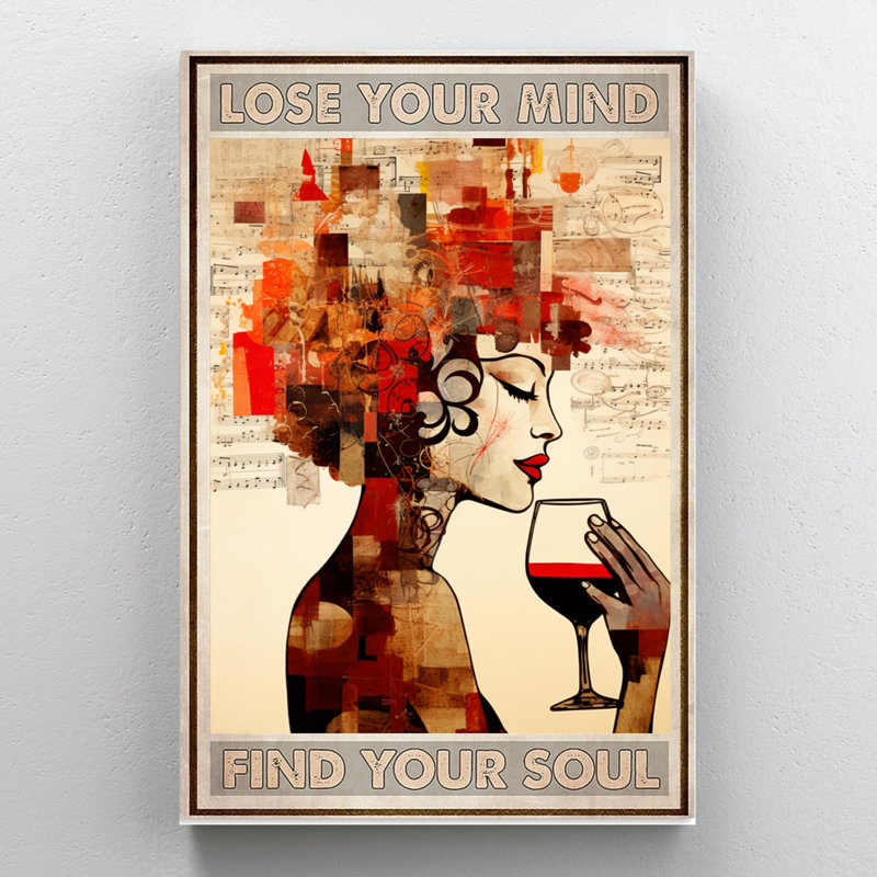 «Radegonde Music And Wine Lose Your Mind», impression sur toile, H 36 po x l 24 po x P 1,25 po