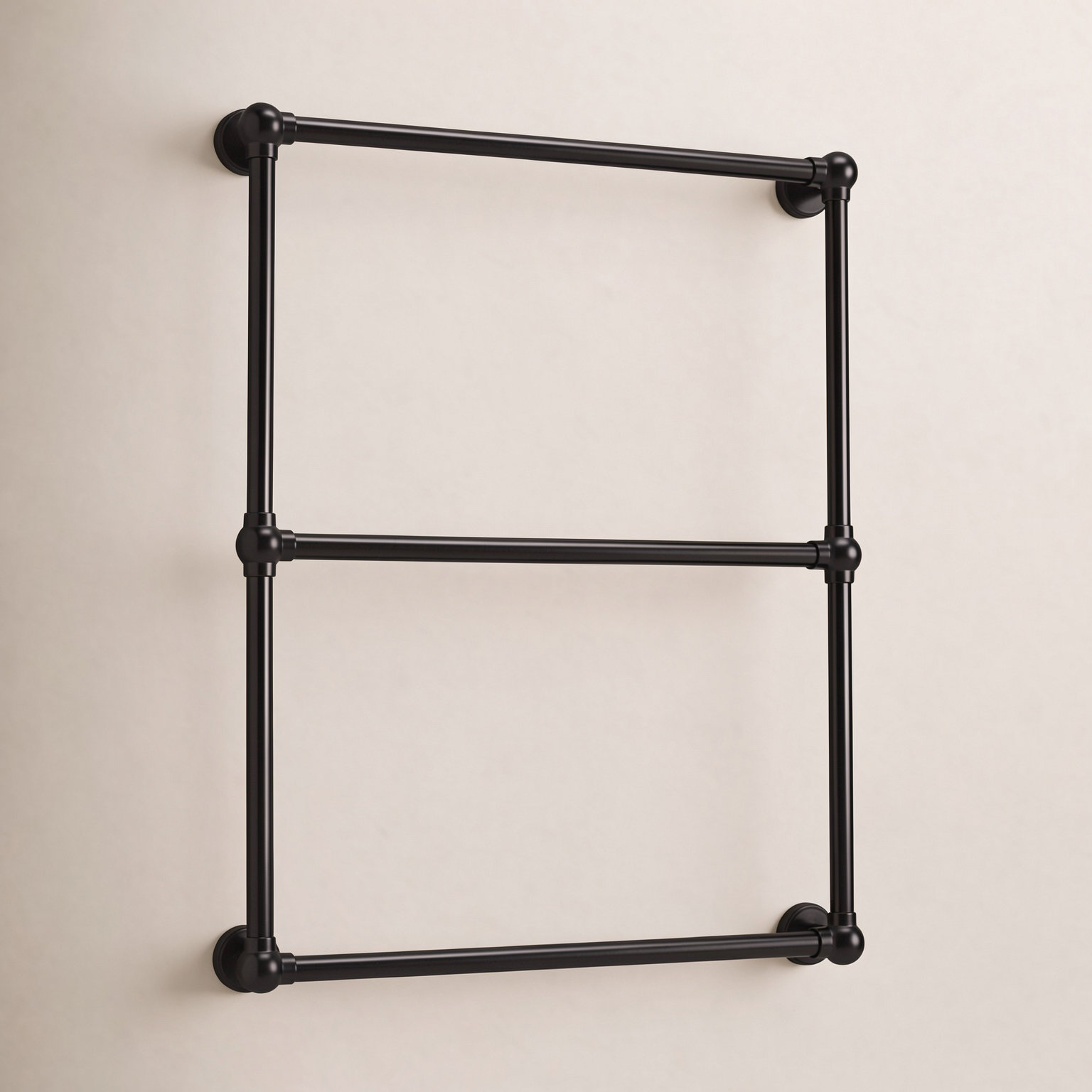 Maximilien 24" Wall Mounted 3-Bar Towel Rack, Matte Black