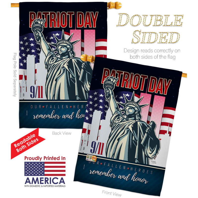 Double Sided 40'' H x 28'' W Polyester Flag Set