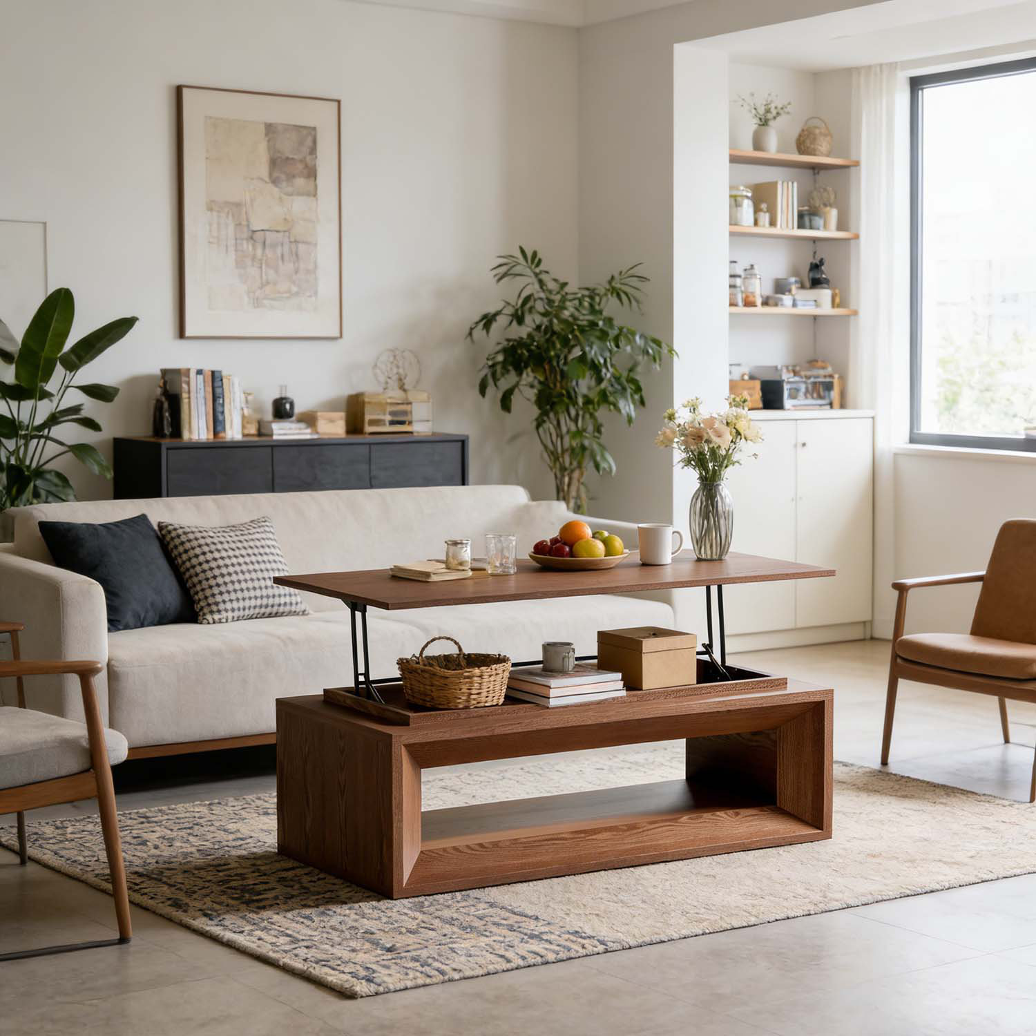 Latitude Run® 43.3'' Lift Top Rectangle Coffee Table with Storage ...