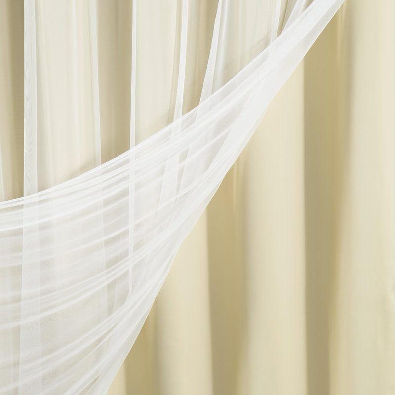 Granados Solid Blackout/Room Darkening Thermal Grommet 1 Sheer Curtain Panel and 1 Solid Curtain Panel Set, 80" W x 96" L