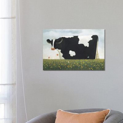 Spring Cow 1 Piece Wrapped Canvas Painting