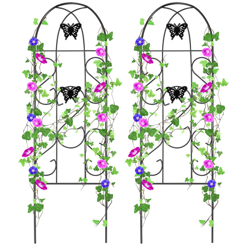 Sanya 152.4cm H x 45.7cm W Metal Arched Trellis
