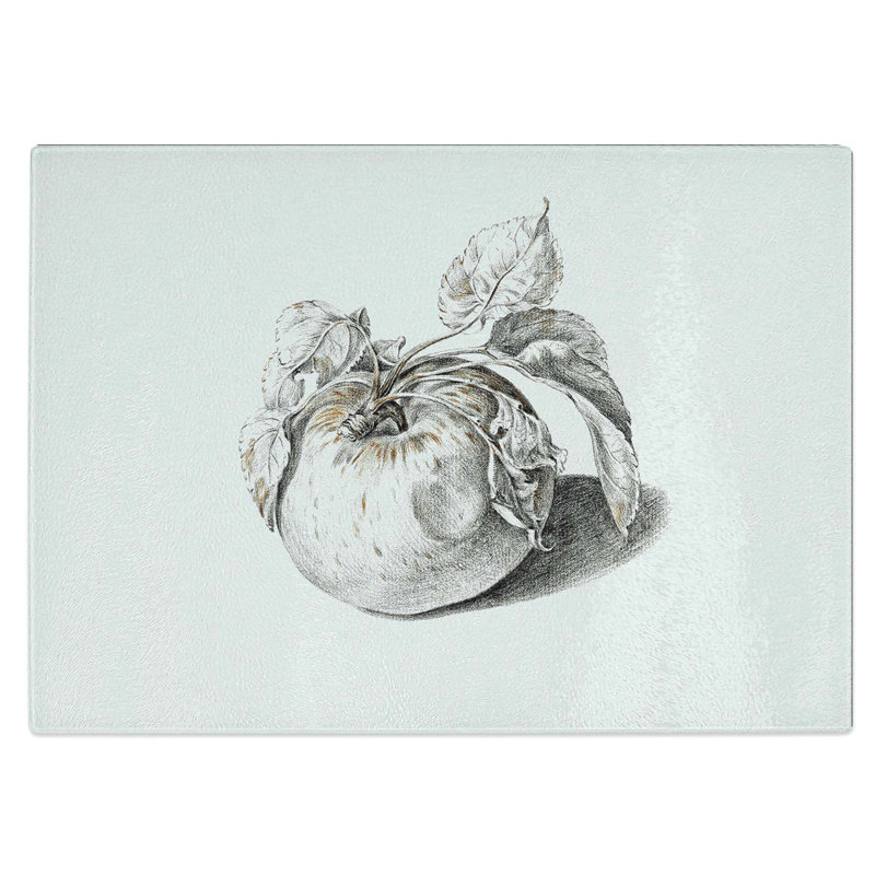 Tempered Glass Apple Chopping Board, 28.5 cm W x 20 cm L
