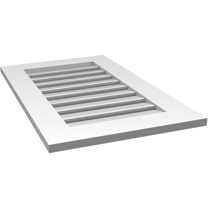 Évent à pignon fonctionnel en uréthane rectangulaire à fixation en surface, brun clair apprêté, H 32 po x l 20 po x P 1 po