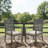 Set Of 4 23" All-Weather Aluminum Patio Dining Chairs With Thick Gray Cushions And Gray Frame