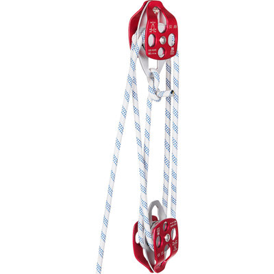 Twin Sheave Block and Tackle 7700LBS Pulley 150Ft, 1/2Inch Double Braid Rope