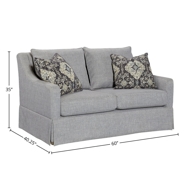 Causeuse rembourrée avec coussins Aleston, gris