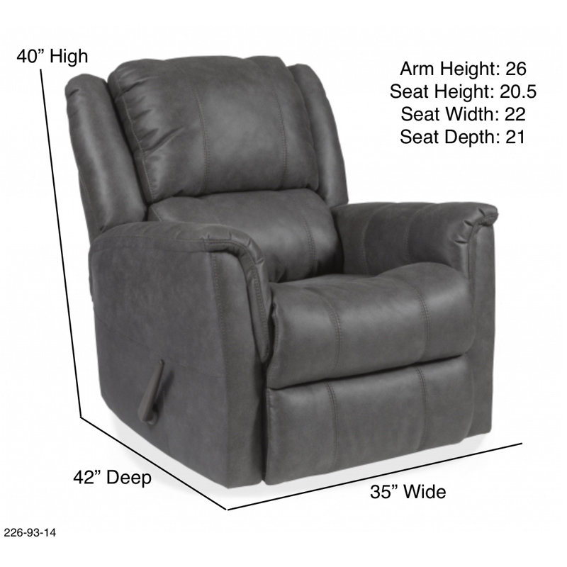 Arsi Upholstered Recliner, Gray Polyester