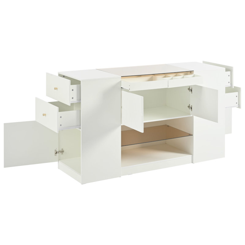 Meuble-lavabo et armoire de rangement avec plateau de table en verre Modern Luxury