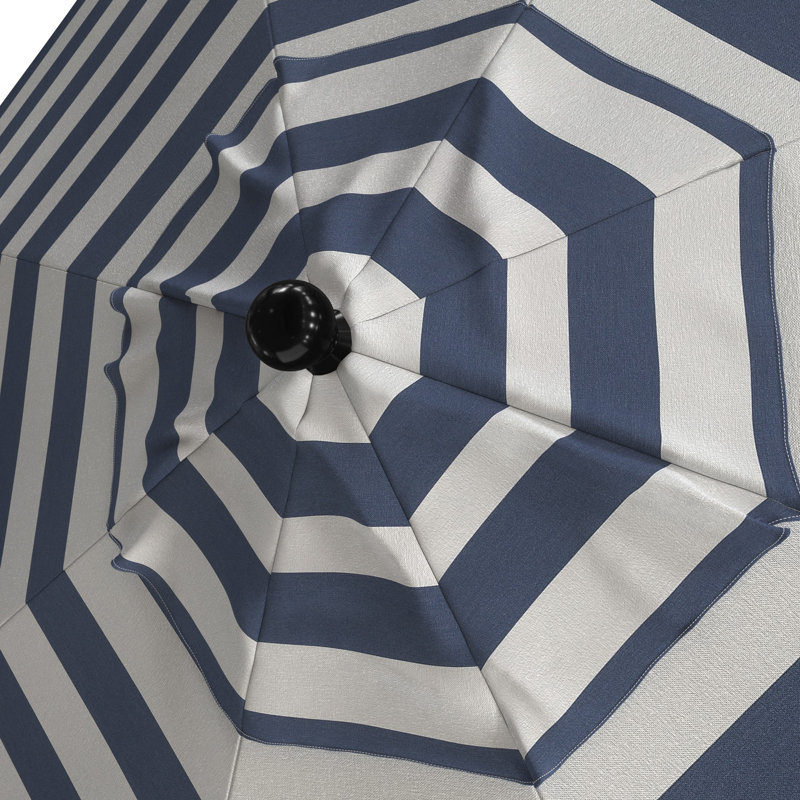 Parasol de marché 9 pi Adellynn, Bleu marine/blanc