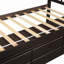Lit plateforme en bois massif avec 6 tiroirs, durable et élégant pour les enfants et les petits espaces-1013914758