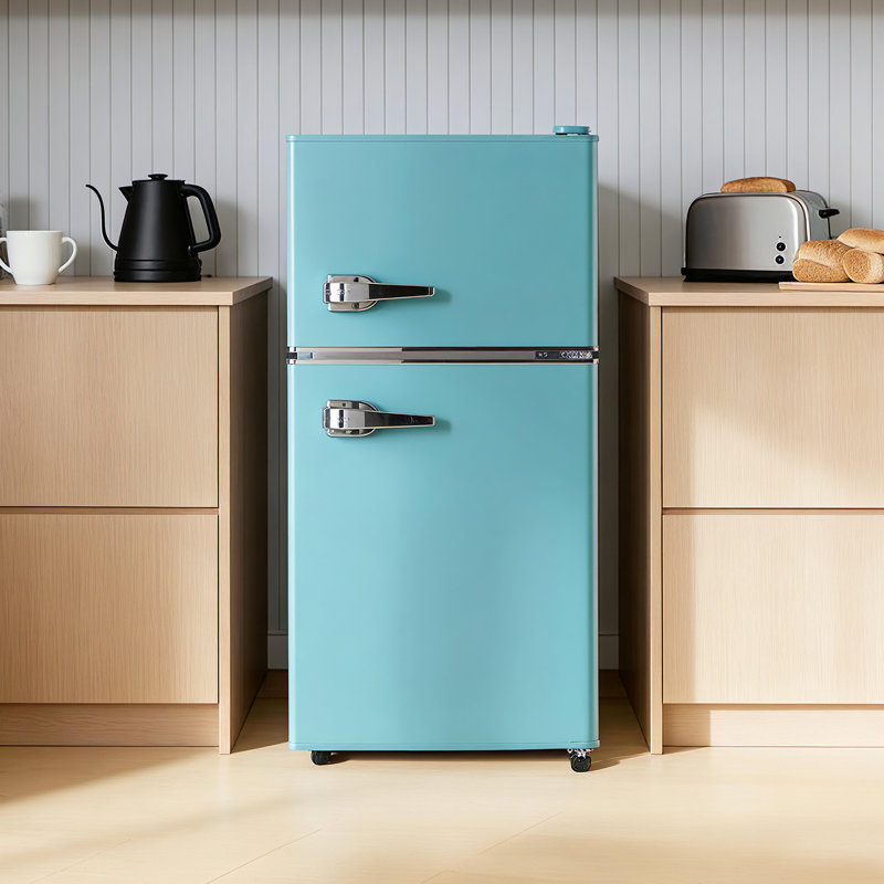 3.2 Cu.ft Mini Fridge With Freezer Mini Fridge With Adjustable Shelves Small Refrigerator With 2-Door For Home, Kitchen, Office And Bedroom