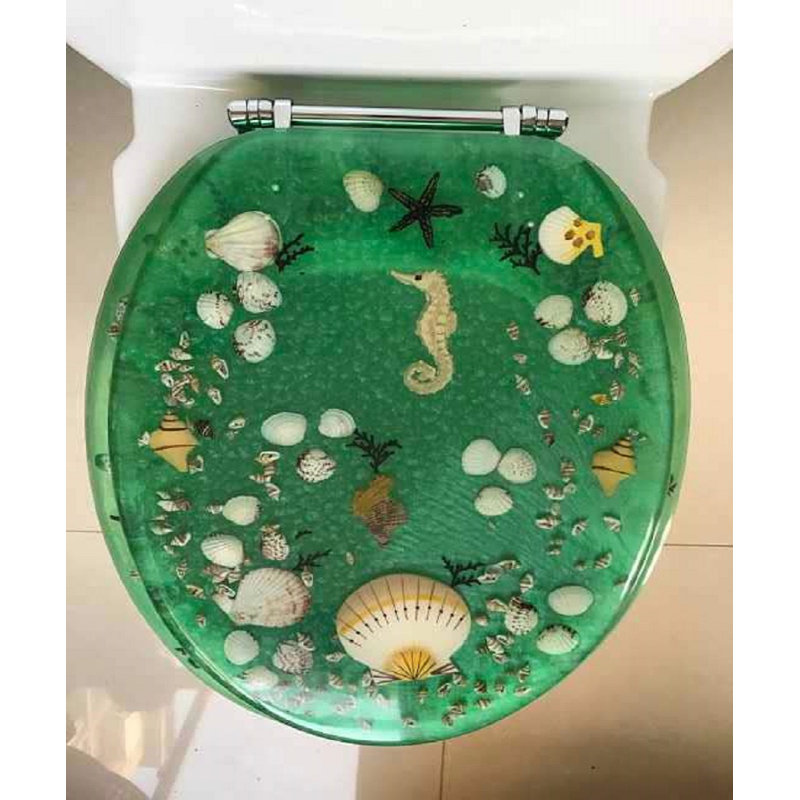 Sea Treasure 19” toilet seat, Vert