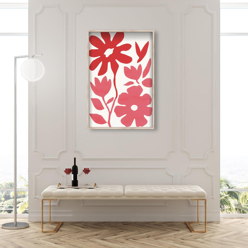 Oliver Gal Glimmers of Dawn II Abstract Botanical - Luxury Shadowbox Framed Wall Art, 38'' H x 26'' W, Cream