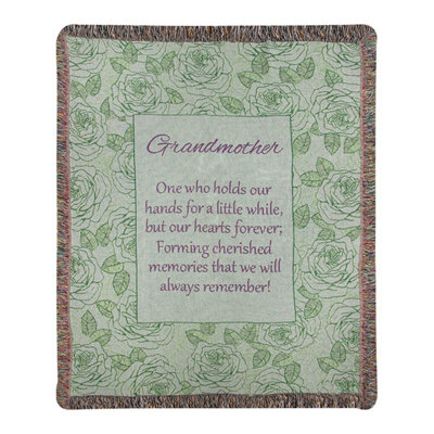 Jeté à tapisserie manuel en coton vert 50 x 60 pouces Grandmother