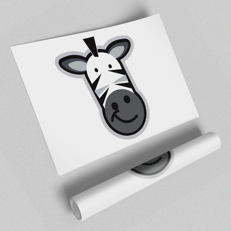 Smiling Zebra Face Childrens - No Frame Print