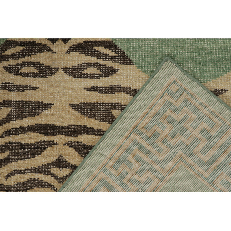 Distressed Homage Handmade Kilim Wool Animal Print Area Rug, Rectangle 12' x 15'