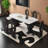 Plain white simple dining table and chair set-111620518
