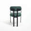 Upholstered Boucle Kitchen Dining Chairs with Black Metal-1096753191