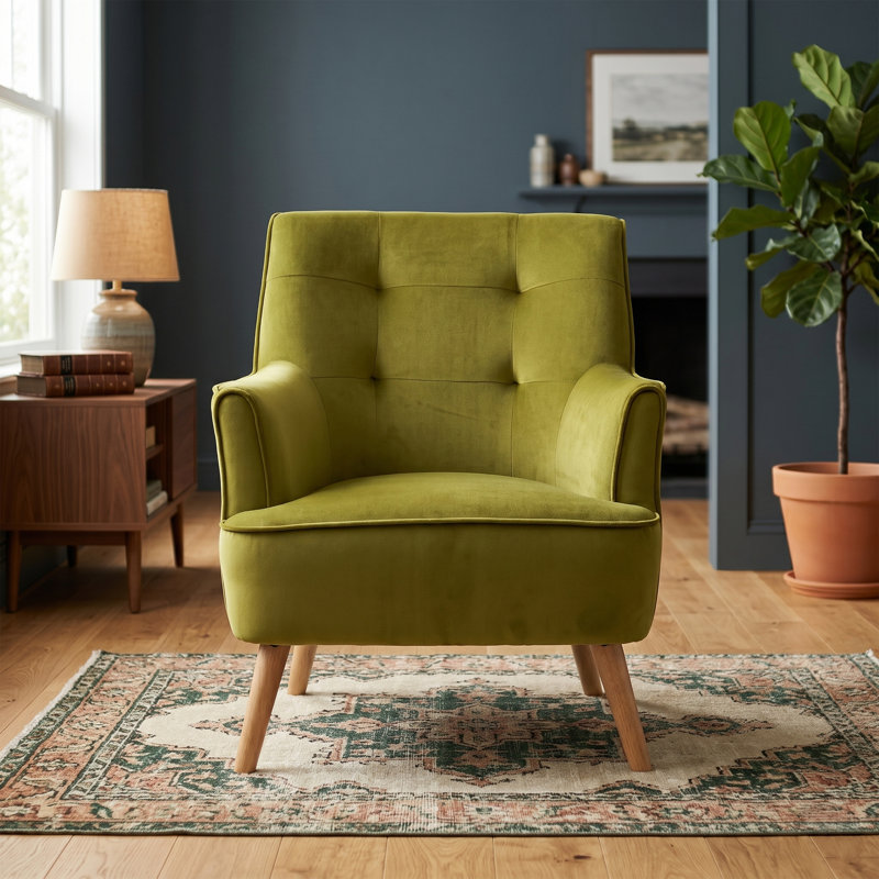 Khanna Upholstered Armchair, Pistachio