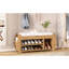 Banc rétro avec finition naturelle - Confortable et élégant et bois d'hévéa pour divers espaces de vie dans le rangement de décoration intérieure Conception moderne pour utilisation avec siège rembourré caché